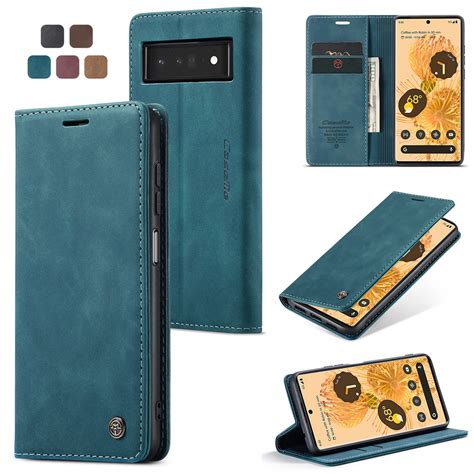 CaseMe Google Pixel 6a 5G Classic PU Leather Folio Case Cover ...