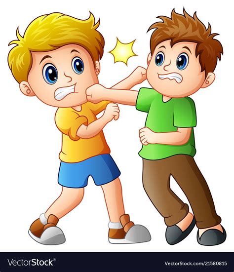 illustration of Two boys fighting. Download a Free Preview or High ...