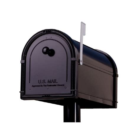 Architectural Mailboxes Bellevue Black with Platinum Flag Mailbox in ...