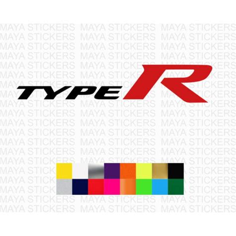 Honda Civic Type R logo stickers in custom colors and sizes