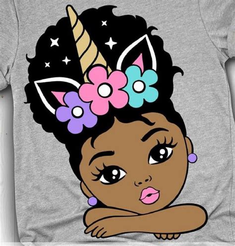 Afro Unicorn Svg, Peekaboo Girl Svg, Afro Puff Svg, Unicorn Girl Svg - Svg Hubs