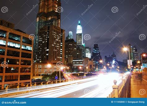 Manhattan Night View, New York City Stock Photo - Image of busy ...