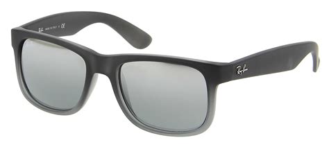 Sunglasses RAY-BAN RB 4165 852/88 Justin Classic 55/16 Man Gris gomme square frames Full Frame ...