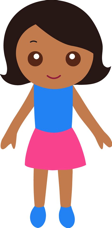 Little Girl With Black Hair - Free Clip Art