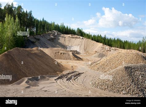 Gravel pit at an ice-age esker , Finland Stock Photo - Alamy