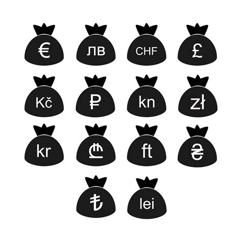 Europe currency symbols 1236781 Vector Art at Vecteezy