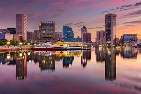 Baltimore Inner Harbor Reflecting Skyline Sunset Photo Poster 18x12 inch | eBay