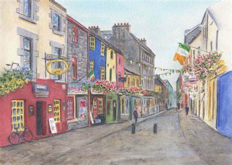 Galway Ireland Quay Street Painting Print or Original Painting, Galway Print, Framed Irish Art ...