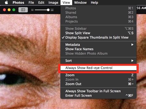 How to Always Show Red-Eye Removal Tool in Photos for Mac