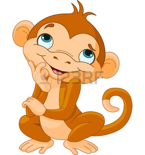 Illustration of thinking cartoon monkey Cartoon Jungle Animals, Animal Cartoon Video, Cartoon ...