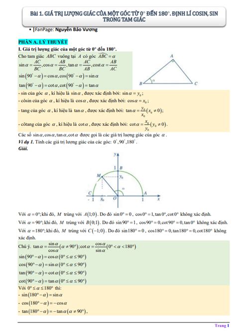 Chuyên đề hệ thức lượng trong tam giác - Lê Bá Bảo - TOANMATH.com