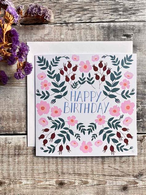 Happy Birthday Flowers card | Heidi Vilkman Art