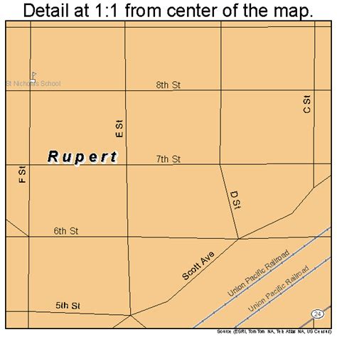 Rupert Idaho Street Map 1670660