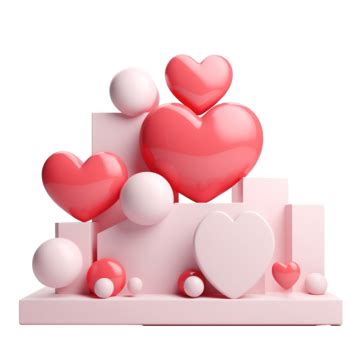 Valentines Day Mockup 3d Rendering Design, Love 3d, Heart 3d, Post Mockup PNG Transparent Image ...