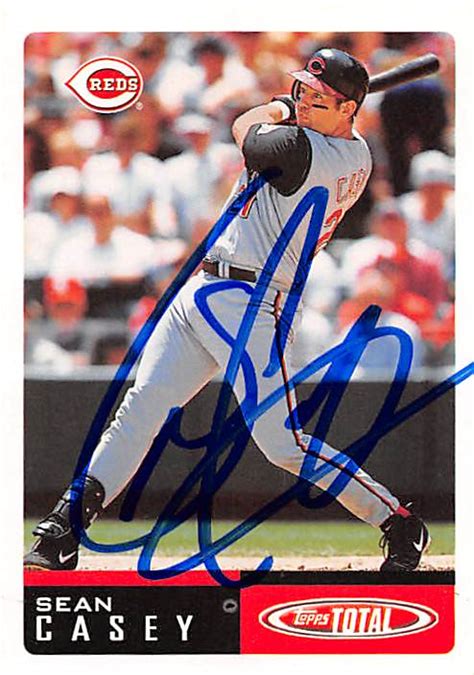 Sean Casey autographed Baseball Card (Cincinnati Reds, FT) 2002 Topps Total #340