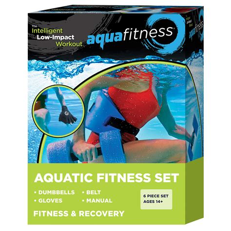 New & Improved AQUA 6 Piece Fitness Set for Water Aerobics, Pool Exercise Equipment, Aquatic ...