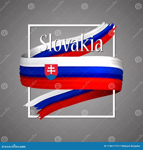 Slovakia Flag. Official National Colors. Slovakian 3d Realistic Stripe ...