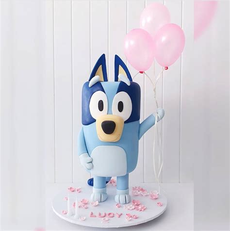 Bluey Themed Birthday Cake Topper Personalised Handmade Pastel Purple ...