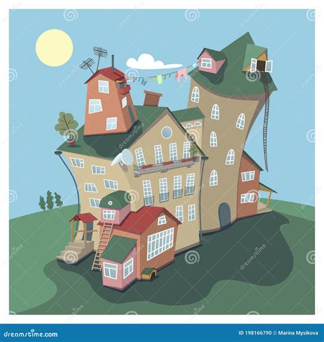 Very strange house stock vector. Illustration of concept - 198166790