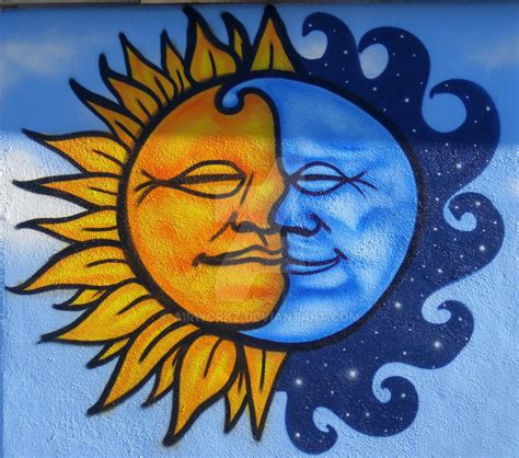 Sun and moon on wall by Airworkz on DeviantArt