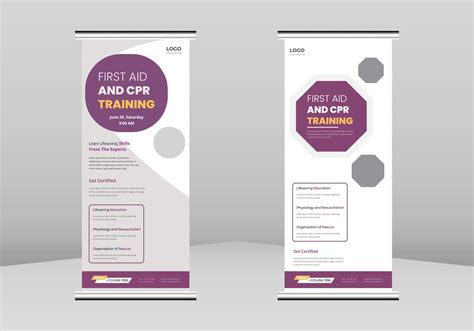 First Aid And CPR Training Roll Up Banner Design, First Aid And CPR ...