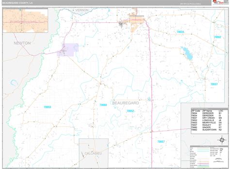 Beauregard County, LA Wall Map Premium Style by MarketMAPS - MapSales