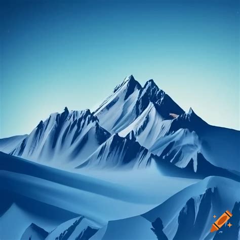 Blue alpine mountain landscape