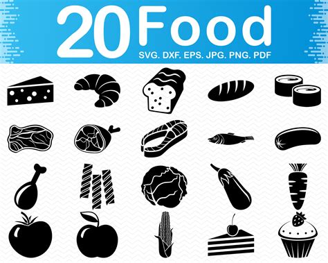 Food Svg Food Clipart Svg Files for Cricut Silhouette Svg - Etsy