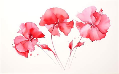 Premium AI Image | Watercolor CARNATION Flower Illustration with ...