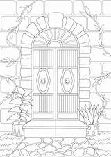 Gate Coloring Page sketch template