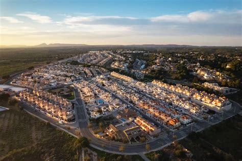 Aerial View Luxury Villas of Pinar De Campoverde. Spain Stock Image ...