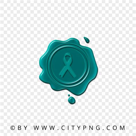 Ovarian Cancer Ribbon Wax Logo Stamp Sign PNG | Citypng