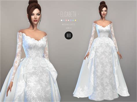 Wedding dress - Elisabeth for The Sims 4 by BEO | Sims 4 wedding dress ...