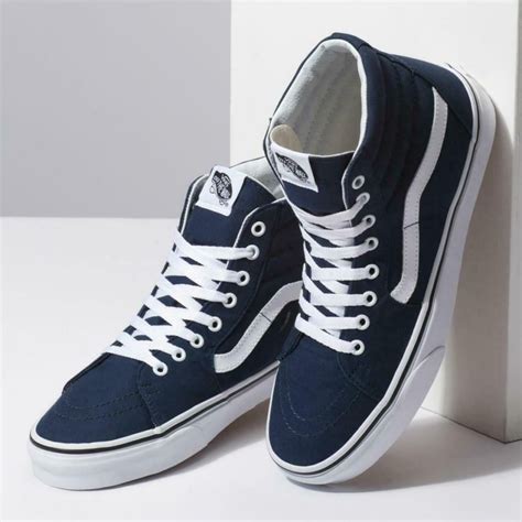 Vans - Vans SK8 Hi Canvas Dress Blues/True White Men's Classic Skate ...