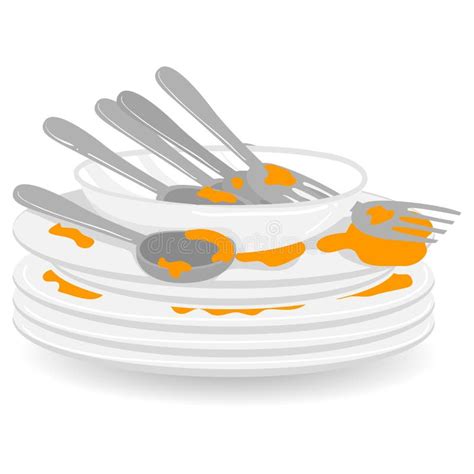 Stack Of Dirty Dishes Cartoon Stock Vector - Illustration of clip, stack: 110110411