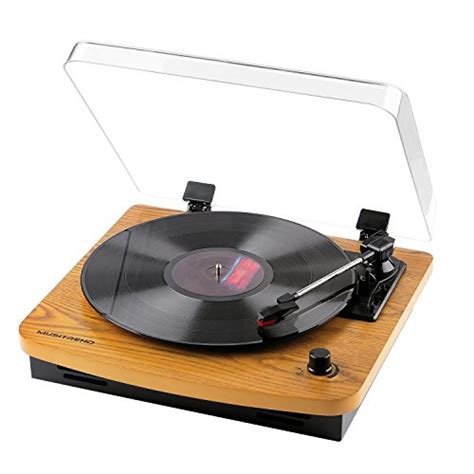 Musitrend LP 3-Speed Turntable with Built-in Stereo Speakers, Vintage Style Record Player ...