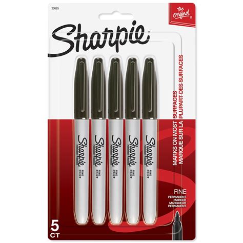 Sharpie Permanent Markers, Fine Point, Black, 5 Count - Walmart.com