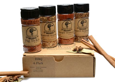 BBQ 4-Pack ~ BBQ Rub and Spices Gift Set of 4 ~ High Plains Spice Company Gift Set~ Gourmet Meat ...