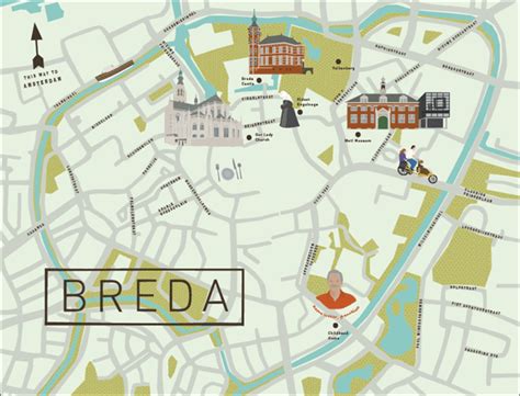 Breda Map, The Netherlands - See-Creative | Illustrated map, Map, Travel illustration