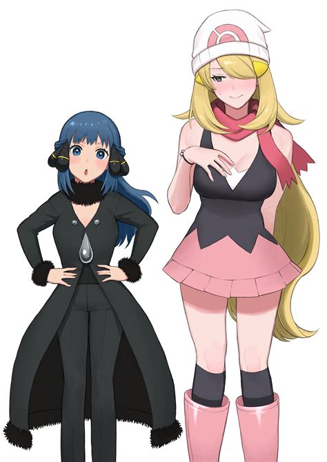 Dawn and Cynthia swapping outfit : r/PokemonMasters