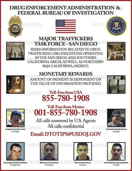 DEA releases poster of most wanted drug traffickers in San Diego ...