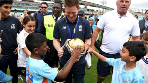 England celebrate winning the 2019 Cricket World Cup final at The Oval