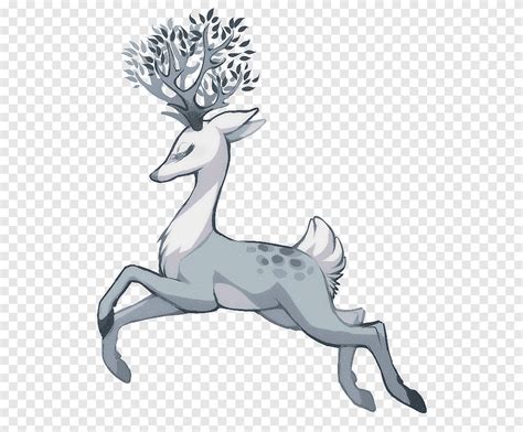 Deer Drawing Legendary creature Art Anime, deer, antler, mammal png | PNGEgg