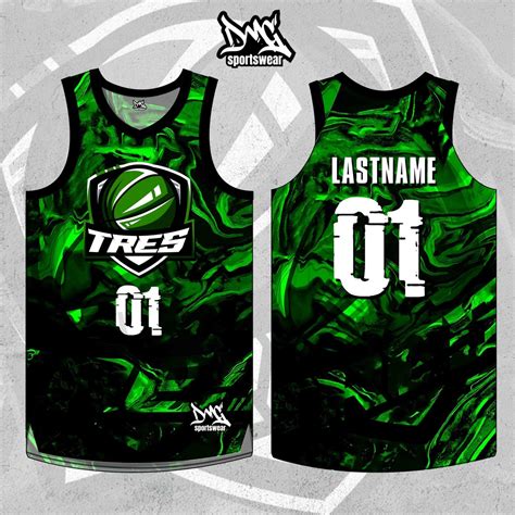 Tres Jersey Black Green Customizable Basketball Team Jersey Full ...