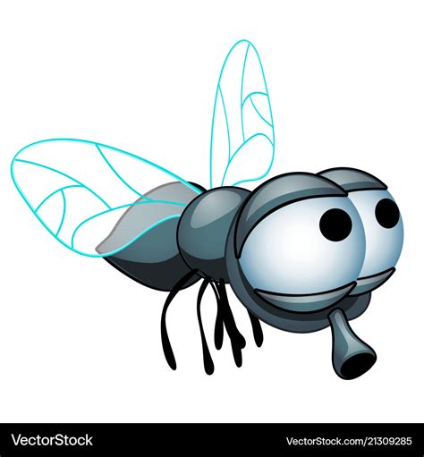 Cartoon fly with big eyes isolated on a white Vector Image