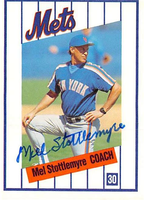 Mel Stottlemyre autographed baseball card (New York Mets) 1991 Kahns #30