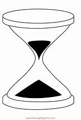 Hourglass Coloring Glass Drawing Hour Clip Clock Sand Kids Pages  sketch template