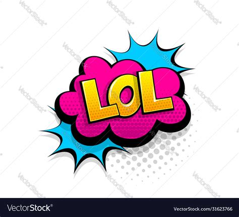 Comic text lol speech bubble pop art style Vector Image