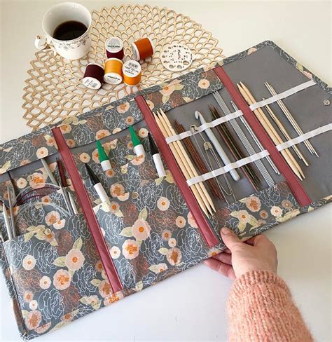 Sewing Pattern: Knitting Needle Case Tutorial, Measure and Cut Pattern With Pictures and ...