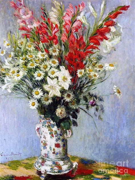 Vase of Flowers Painting by Claude Monet - Pixels